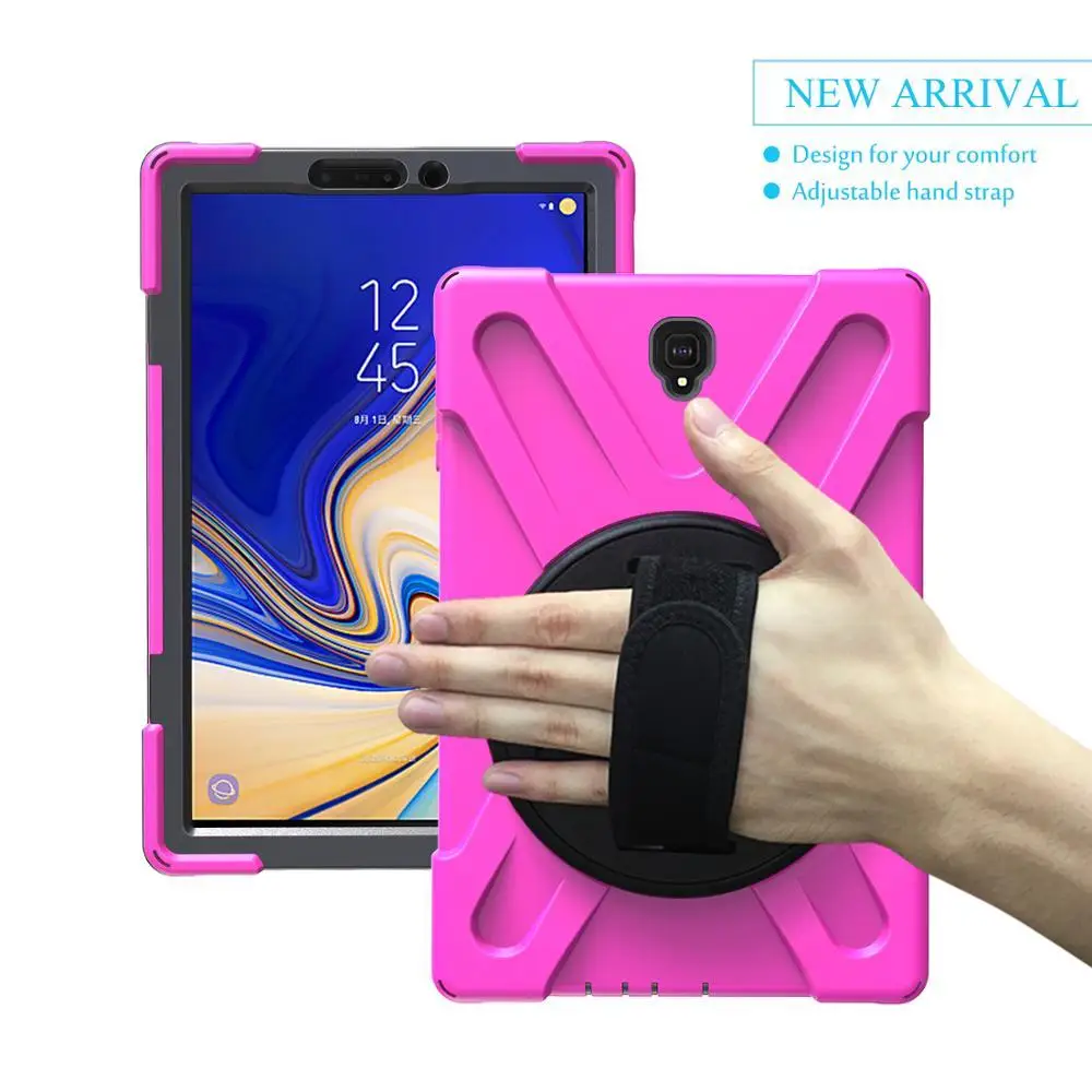 Funda híbrida con correa de mano para Samsung Galaxy Tab S4, carcasa con soporte y rotación de 10,5 pulgadas, SM-T830 T835, T830, T835