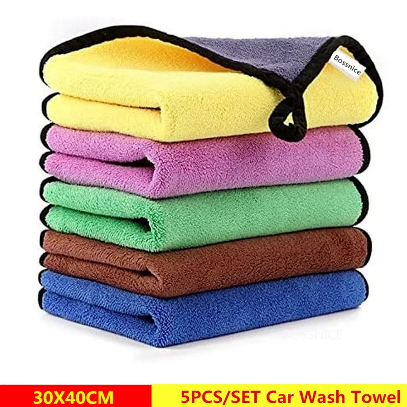 

5PCS Professional Premium Microfiber Towels for Household Cleaning and Car Washing, Highly Absorbent, Lint-Free, Streak-Free