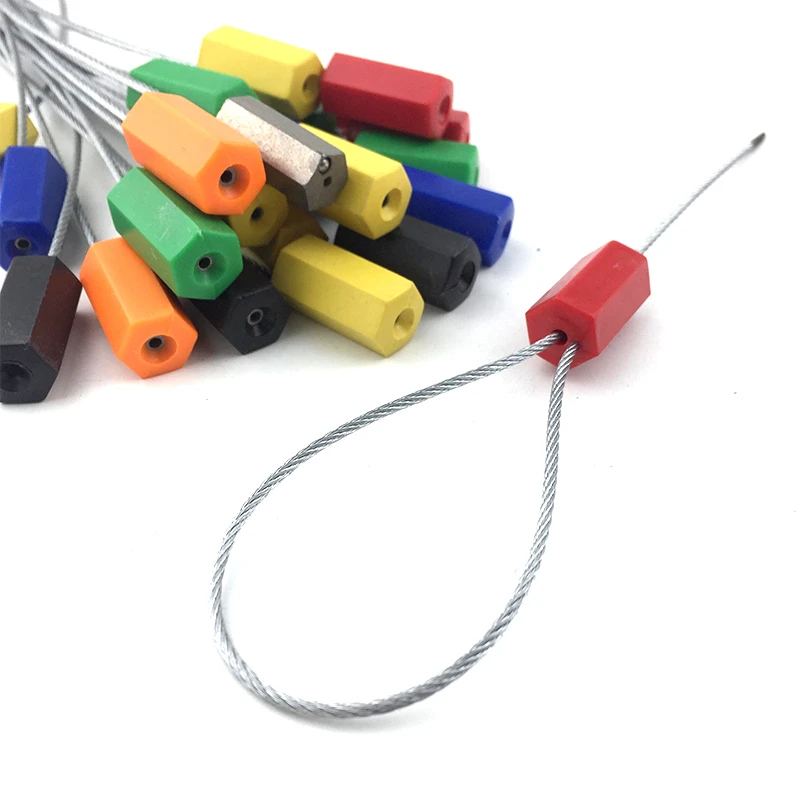 100Pcs Lead Metal Wire Blockade Type Cable Ties Self-Locking Steel Wire Seals Container Security Seals 50cm Length