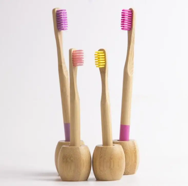 High Quality Natural Bamboo Toothbrush Bathroom Holder Washroom Biodegradable Wood Eco Friendly Wholesale