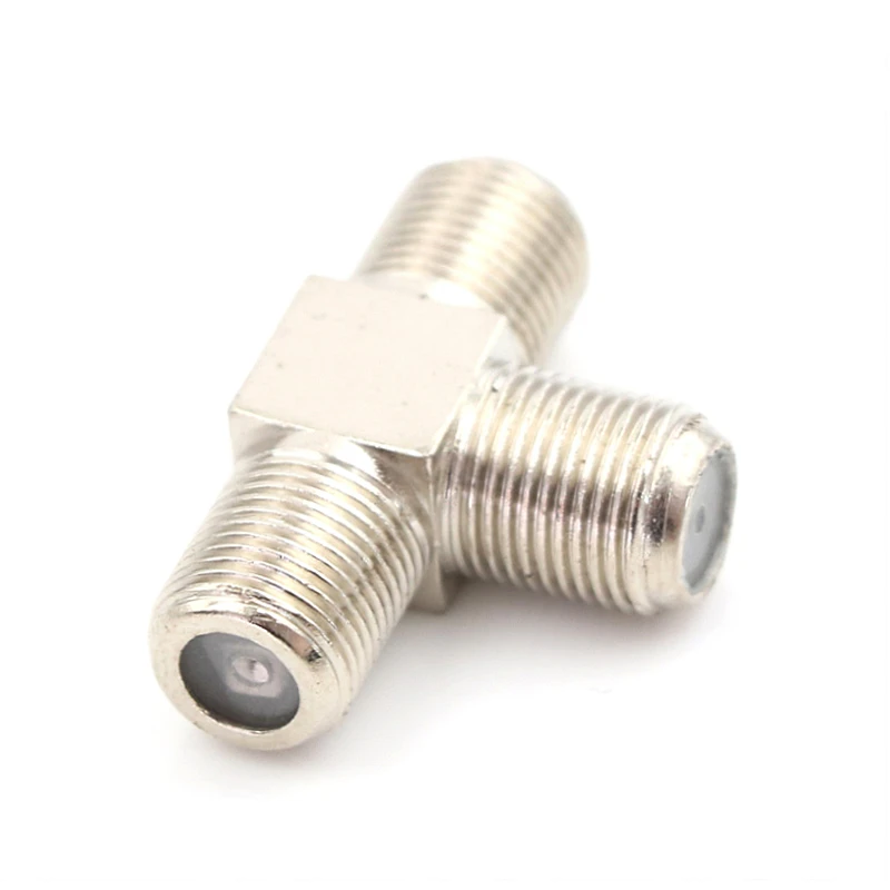 Cable adaptador divisor RF de latón para TV, toma de plata virgen, 1 unidad, venta al por mayor