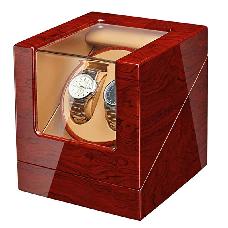 

Rosewood Watch Winder with Quiet Japanese Mabuchi Motor 2+0 Storage