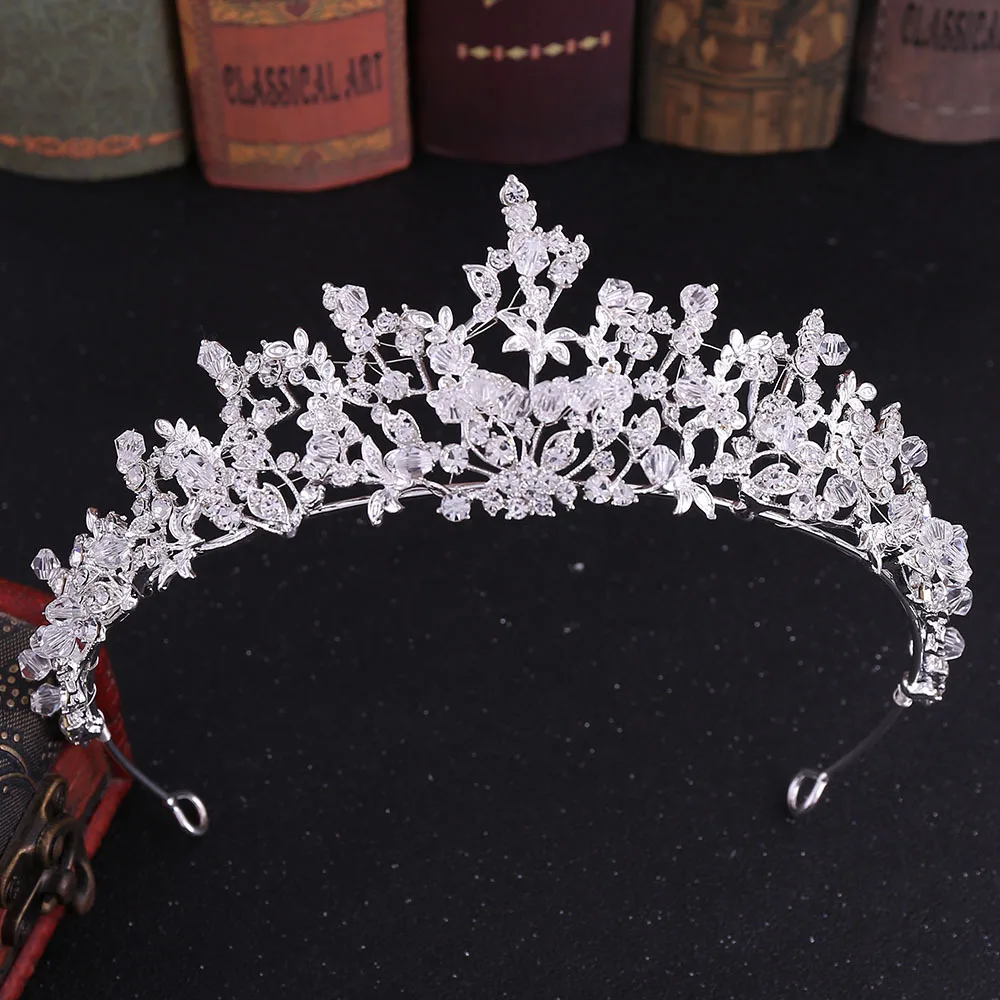 KMVEXO Trendy Baroque Crystal Luxury Wedding Crowns Handmade Beads For Bride Tiaras Fashion Queen Headpiece Hair Accessories