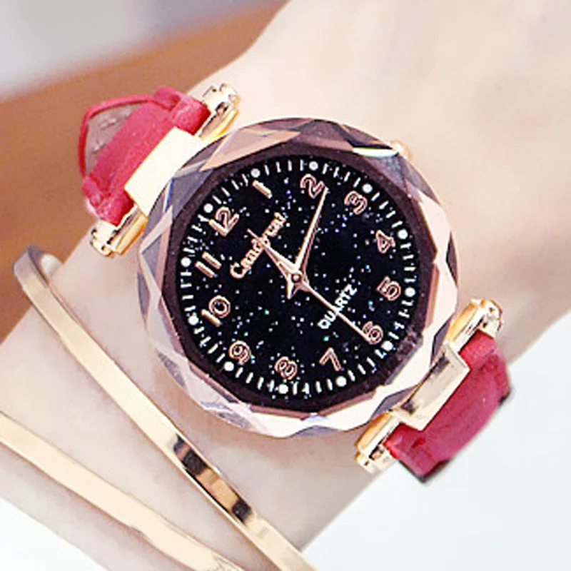 

Starry Sky Watch Ladies Watches Leather Band Quartz Wristwatches Women Fashion Women Dress Watch Relogio Feminino horloge dames