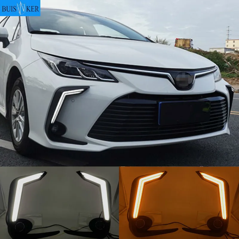 

For Toyota Corolla 2020 2PCS LED Daytime Light Running Super Brightness 12V Car LED DRL Waterproof ABS Daylight Bulb