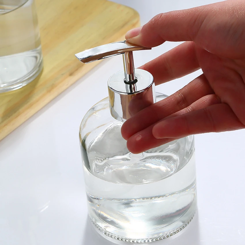 350Ml 450Ml Lọ Chiết Báo Chí Loại Rửa Tay Chất Lưu Trống Chai Thủy Tinh Trong Suốt Thay Thế Cho Nhà Tắm