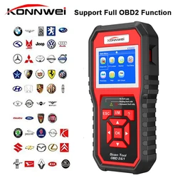 Profissional OBD2 Automotive Code Reader, OBD II e EOBD Code Scanner, Auto Ferramenta de Diagnóstico para Todos os Carros, após 1996, KW850