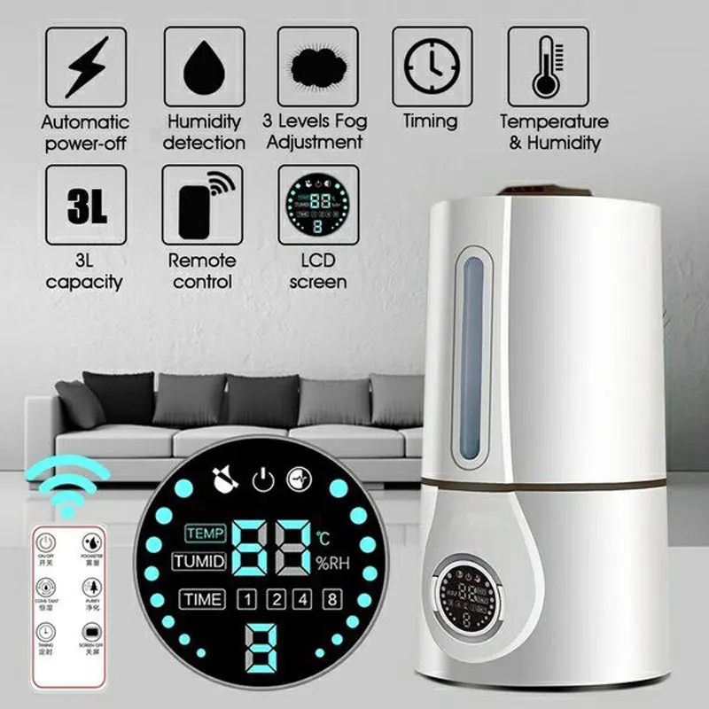 Desktop air humidifier tabletop aromatherapy machine single-head spray 3L capacity Remote control