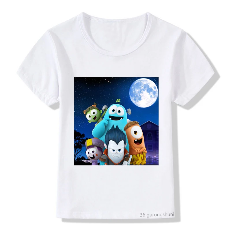 Newly girls t-shirts funny Onekiz The Spookiz Show New Family cartoon print boys t shirts summer children's clothing tshirt tops