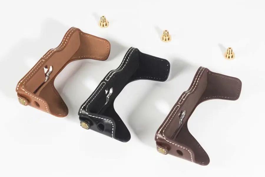 غلاف كاميرا من الجلد الصناعي ، حافظة سفلية لكاميرا كانون G7X Mark III G7XIII G7X3 ، غطاء نصف الجسم ، حقيبة كاميرا ، بني وأسود