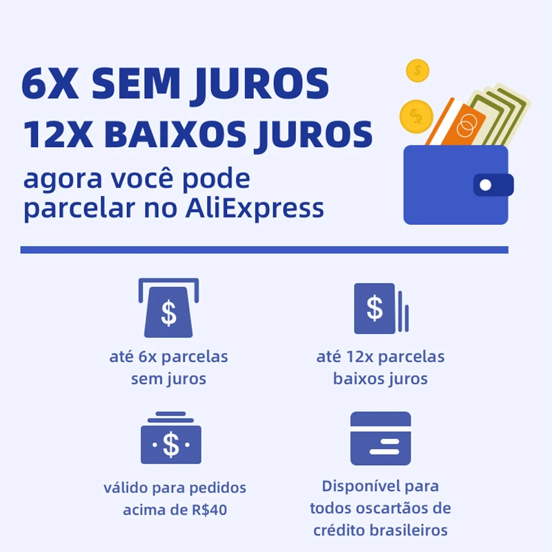 Up to 6XS interest can now be paid on AliExpress! Only for Brazil