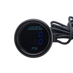 2Inch 220psi Dual Air Suspension Gauge Air Ride Air Pressure Gauge PSI RED&Blue LED With 2pieces 1/8NPT Electrical Sensors