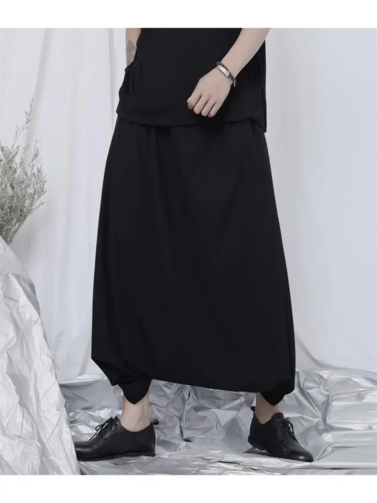 Men's Pant Skirt New Casual Men's Pant Nine Minutes Yamamoto Style Dark Color Loose Large Size Wide Leg Pant Skirt