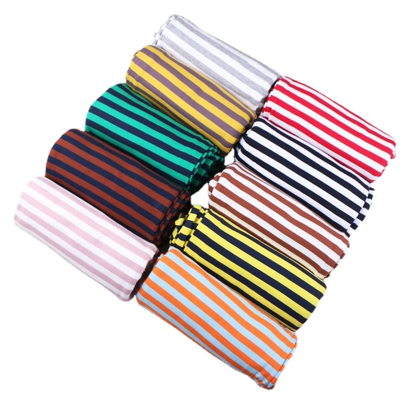 Wide 165cm Small Stripe Thin Soft Spandex Cotton Yarn Dyed T-shirt Stretchy  Fabric By the Half yard