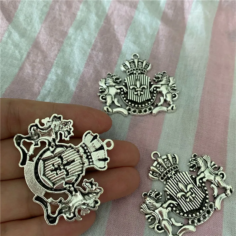 6pcs/lot Antique Silver Color Football Sign Pendant Charms Necklace Bracelet 45*35mm Religious Jewelry Fine Gifts Crafts DIY Top