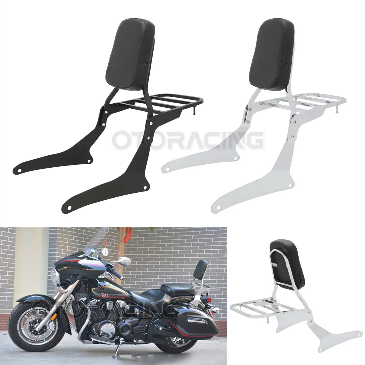 

Motorcycle Accessories Passenger Backrest Sissy Bar Luggage Rack For Yamaha V-Star 1300 XVS1300 XVS1300A Midnight 2007-2015