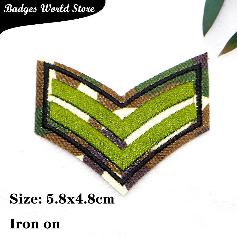 Camouflage US  Military Rank Epaulettes Totem Icon Embroidery Applique Patches For Clothing DIY Iron on Badges on the Backpack