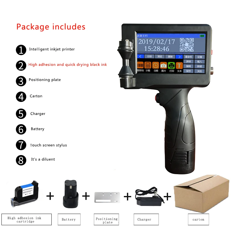 K6 hand-held impressora a jato de tinta transportador automático inteligente impressora data de produção velocidade ajustável precisão de impressão 600dpi