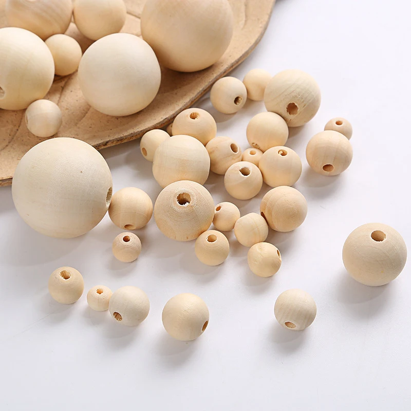 2-300pcs Natural Wooden Spacer Beads Round Eco-Friendly Loose Wood Bead DIY Crafts supplies Jewelry Making Bracelet Accessories