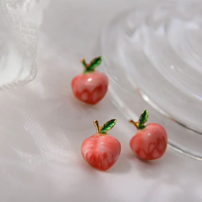 Muylinda Enamel Peach Small Collar Pin Fruit Mini Pins Brooch Jewelry Fashion Girls Brooches Sweater Scarf Clip