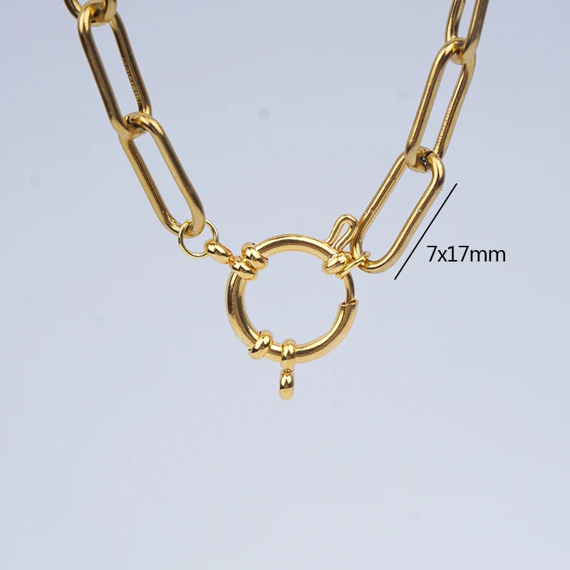 Anchor Clasp Necklaces Stainless Steel Heavy Duty Chain Necklace For Women Gold/Silver Color Metal Chunky Chain Choker