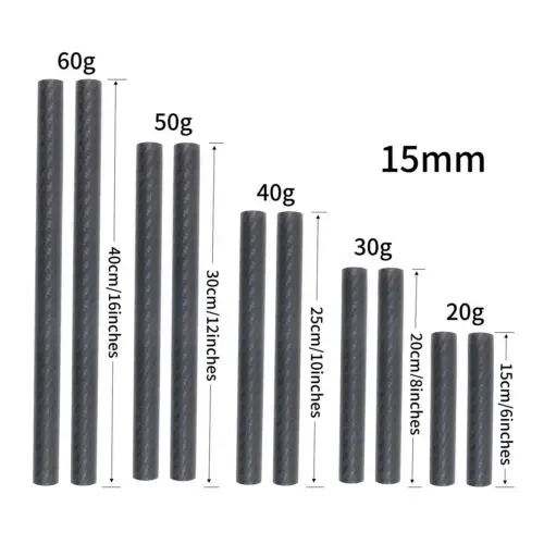 Asta in fibra di carbonio 2 pcs 15mm 6 