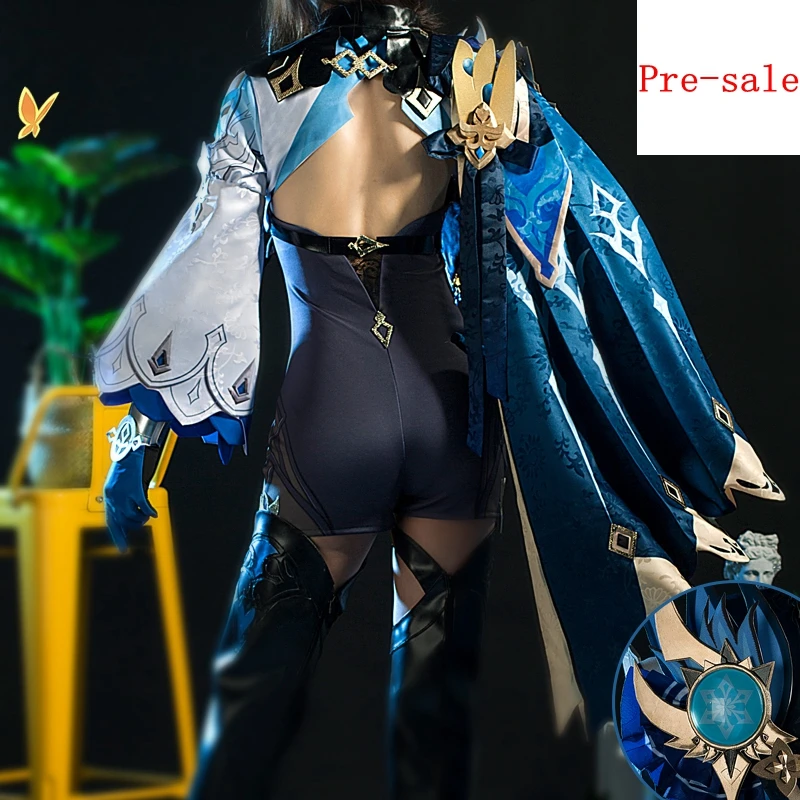 2021 New Genshin Impact Five-Star Ice Big Smoke Fei eula Female Full Set Cosplay Anime Original Costume Two-dimensional Costume