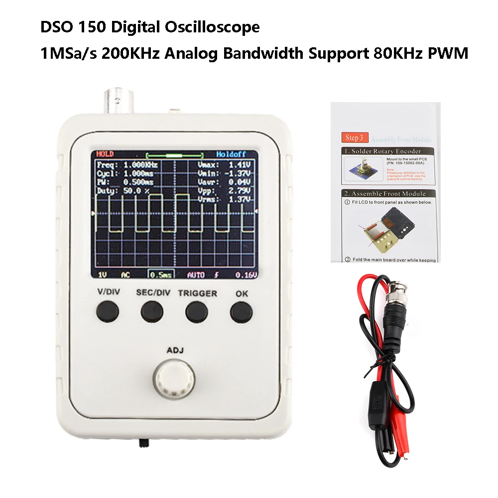 Assembled DSO150 Oscilloscope Digital Multimeter with Latest Firmware BNC Probe Included Data oscilloscope meter Output