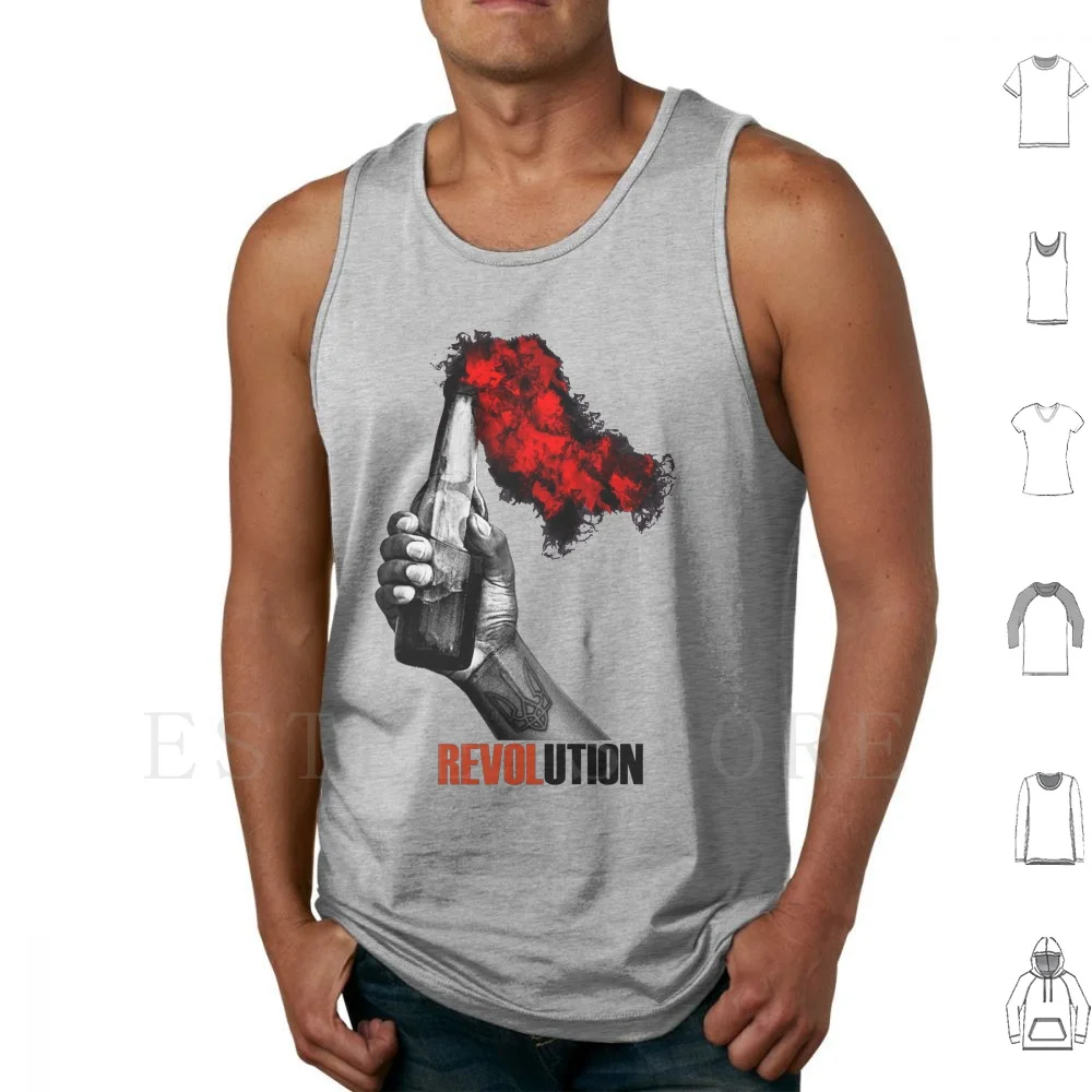 Revolution Tank Tops Vest Sleeveless Ukrainian Revolution Right Sector 2014 Kiev Acab Losfutbolko Molotov