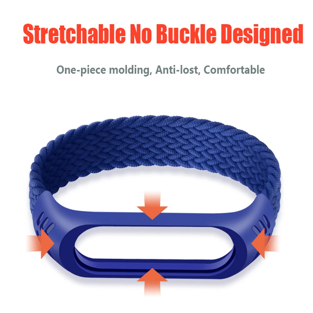 Bracelet for Xiaomi Mi band 6 7 Strap Nylon Braided solo loop pulseira bracelet Miband5 Wristband belt Mi band 5 4 3 6 correa image 3