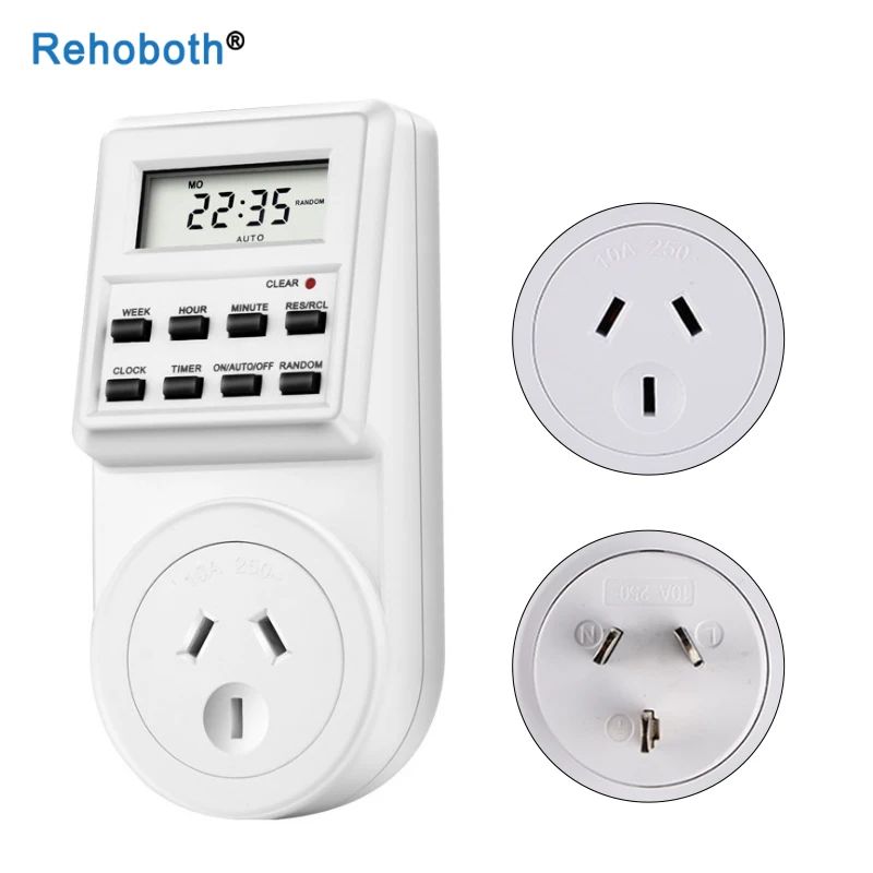Tomada elétrica programável, plugue digital com temporizador para tomada de parede, 220v/110v eu uk us fr br