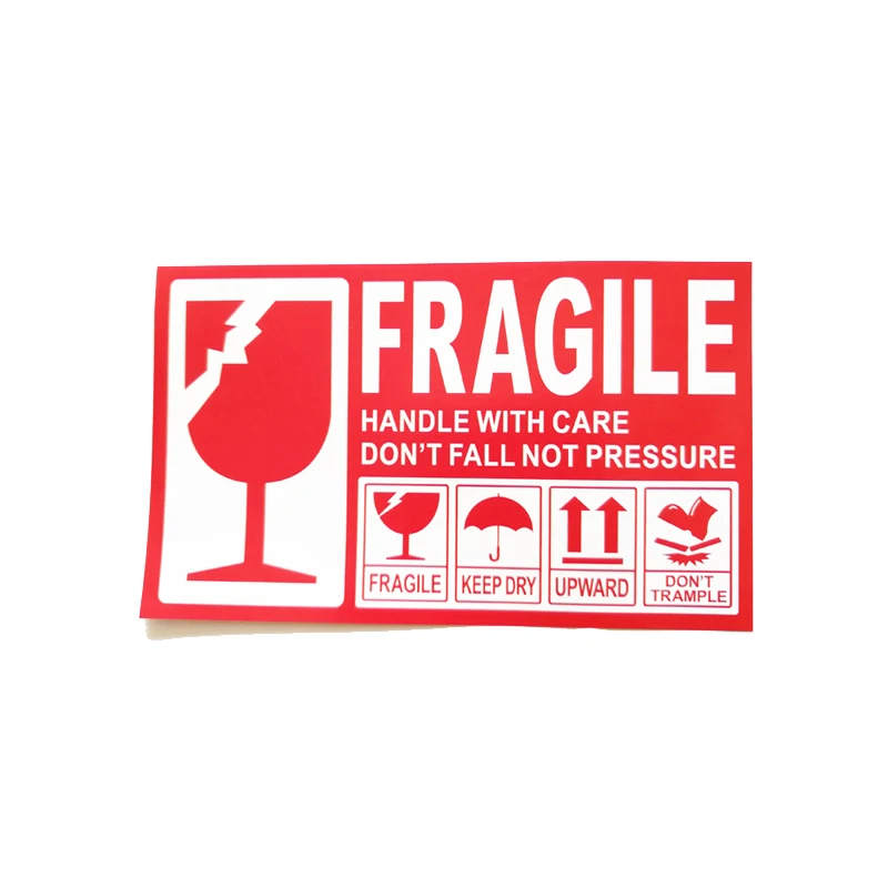 90x50mm Box Shipping Warning Label Fragile Products Sticker Handle With Care