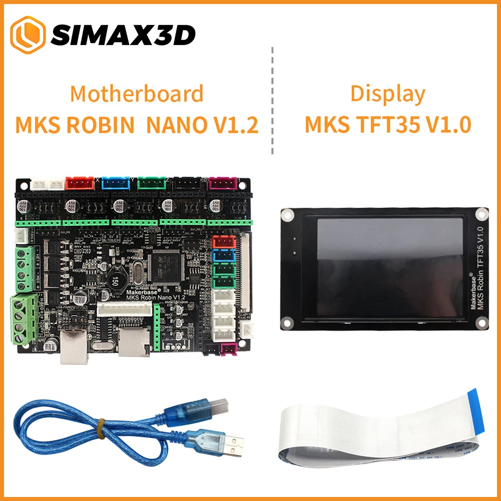 

SIMAX3D MKS Robin Nano плата V1.2 STM32 оборудование с открытым исходным кодом поддержка 3,5 "MKS TFT35 V1.0 экран USB кабель плата для 3D-принтера