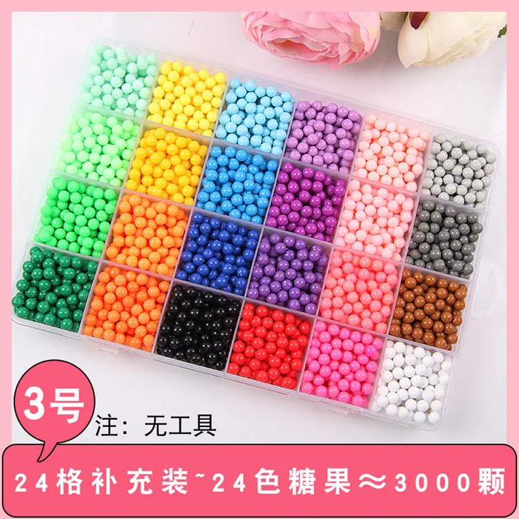 Children Toys Refill Beads Set Puzzle Crystal DIY Water Spray Magic Beads Set Ball Games 3D Handmade Magic Toys For Children 5mm