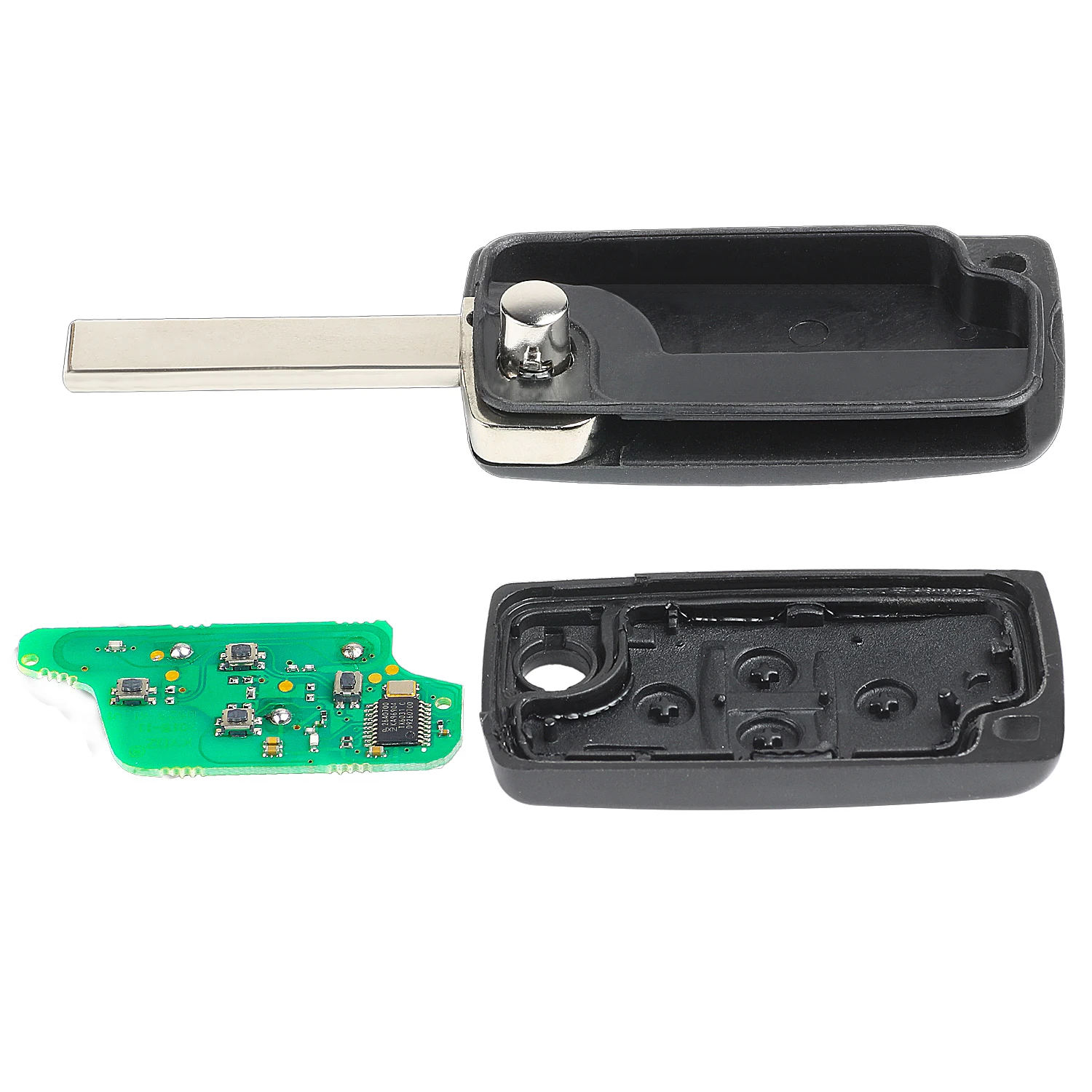 DIYKEY Flip Remote Key 4 Button ASK 433MHz PCF7961A ID46 Chip dla Peugeot 1007 dla Citroen C8 HU83 / VA2 Blade