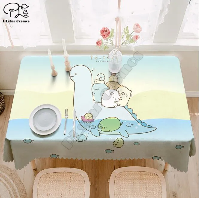 Cartoon dinosaur Tablecloth 3D printed Square/Rectangular Dust-proof Table Cover For Party Home Decor TV Covers