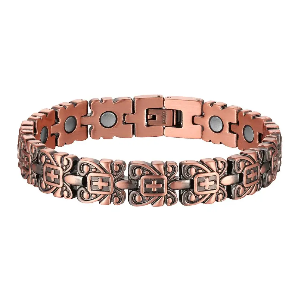 Pure Copper Magnetic Bracelets for Arthritis Pain Relief with Strong Magnets Wristband Adjustable Magnetic Therapy Bracelet
