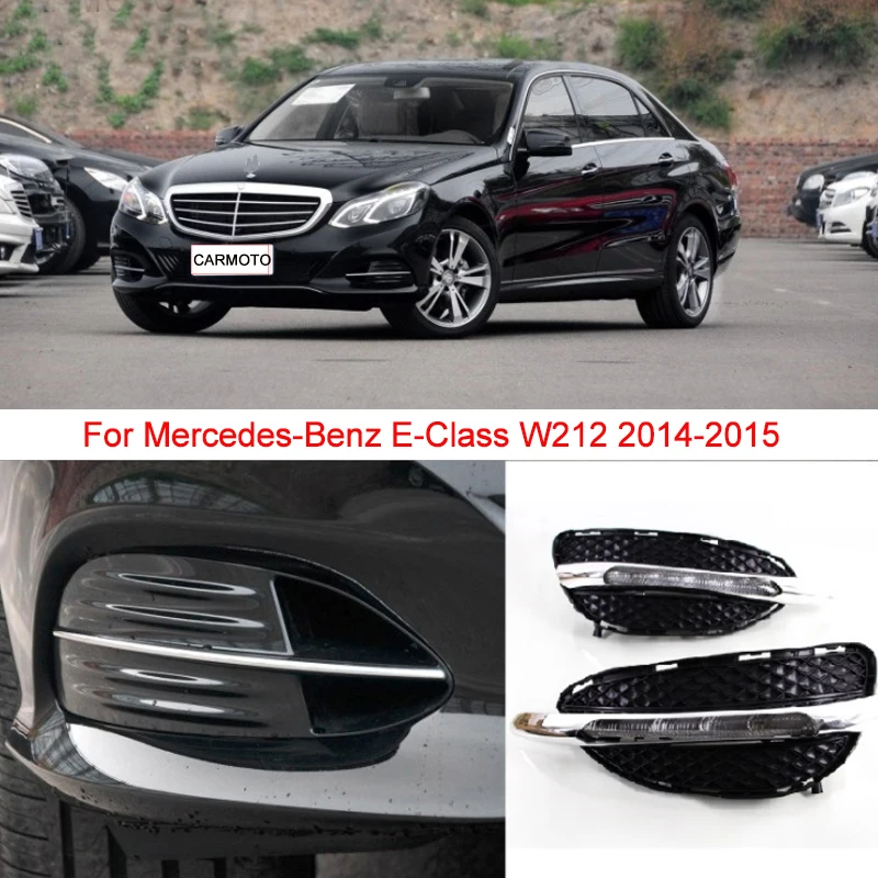 

led light for Mercedes-Benz E-class W212 E180 E200 E260 E320 E400 2014 2015 Daytime Running Lights Daylight Fog Head Lamp Cover