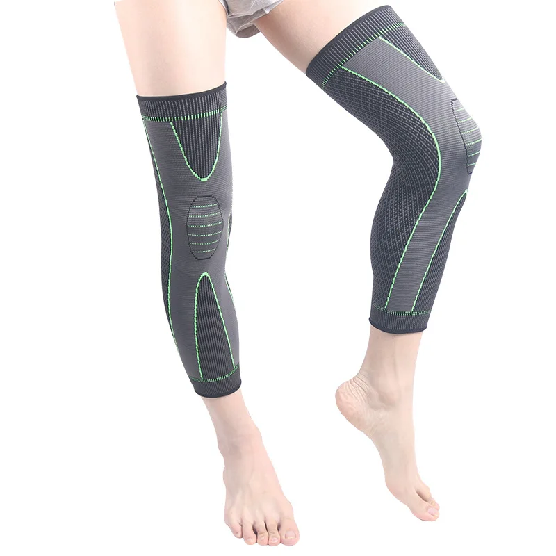 2 Stuks Kniebeschermers Streep Sport Verlengen Been Mouwen Fitness Antislip Bandage Compressie Been Warmer Unisex