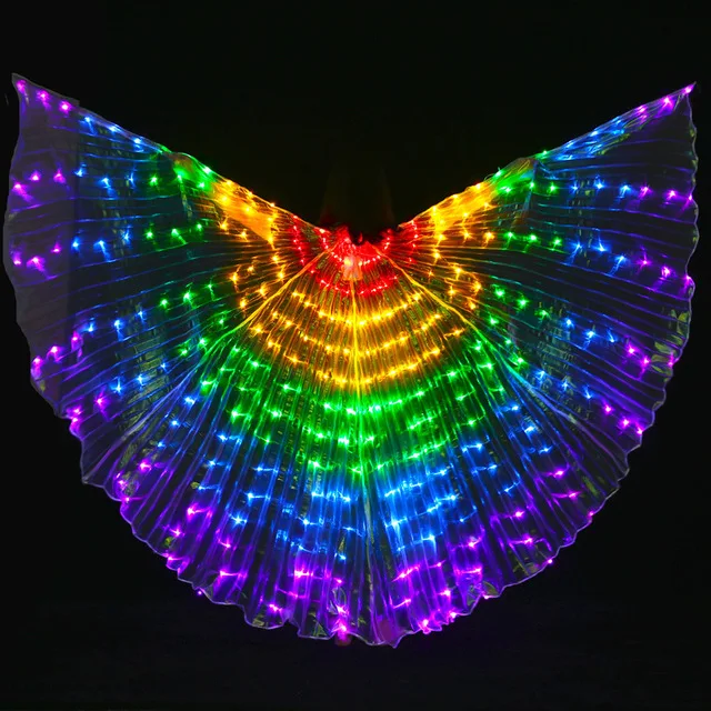 

New Performance Prop Women Dance Accessories Girls DJ LED Wing Light Up Wing Costume LED Butterfly Wings Rainbow colourful