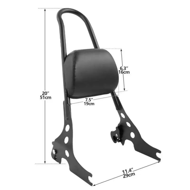 Motorcycle Detachables Backrest Sissy Bar For Harley Sportster 883L Iron 883 XL883N Forty Eight XL1200X 2004-2023