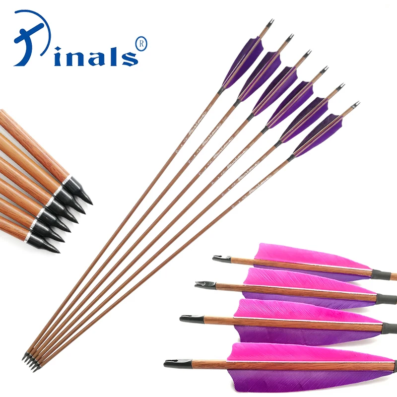 Pinals Archery Hunting Carbon Arrows Spine 400 500 600 ID6.2mm 32 inches Shaft Turkey Feathers Compound Traditional Recurve Bow