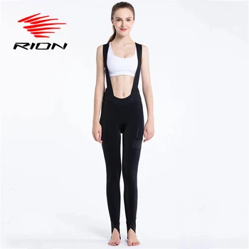 RION Women Winter Thermal Cycling Bib Pants Pro Team Training Bicycle Tights Mountain Bike Padded MTB Cycling Long Trousers Leggings