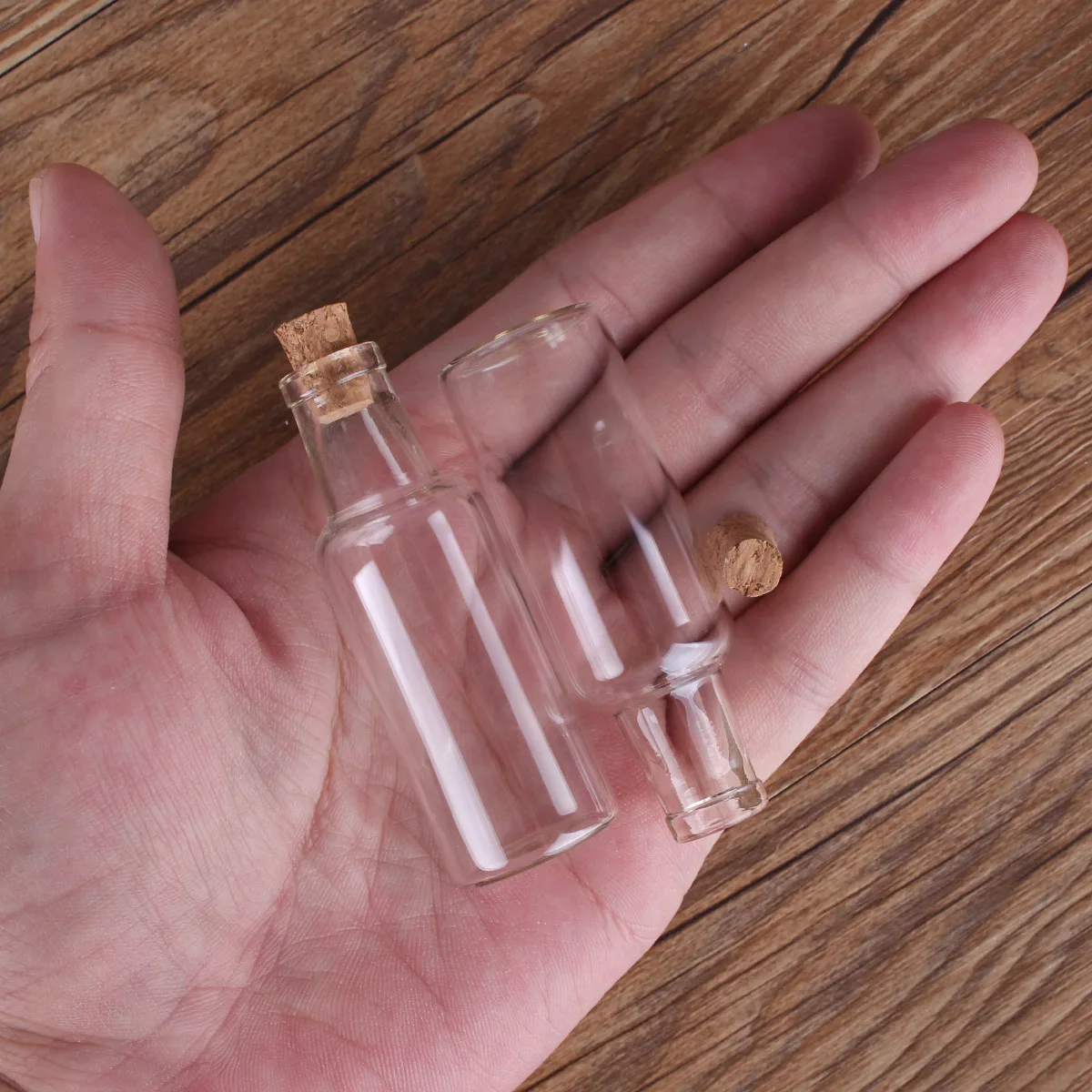 10pcs 15ml 24*70*8mm Glass Vials with Cork Lids Spice Jars Message Bottles Potion bottles Bottles Glass for Wedding party