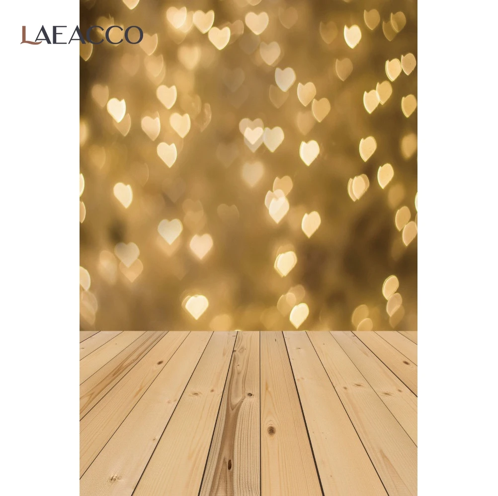 Love Heart Polka Dots Wooden Floor Photography Background Baby Newborn Portrait Dreamy Photocall Backdrop Family Photo Studio