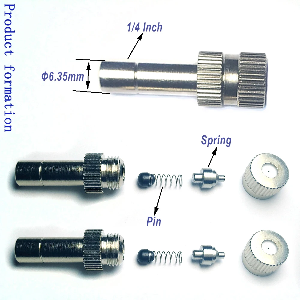 20 Stück Messing-Sprühköpfe, 6mm Nebeldüsen für Außenkühlsysteme, Landschaftsgestaltung, Luftbefeuchtung, Bewässerung – Detail 3