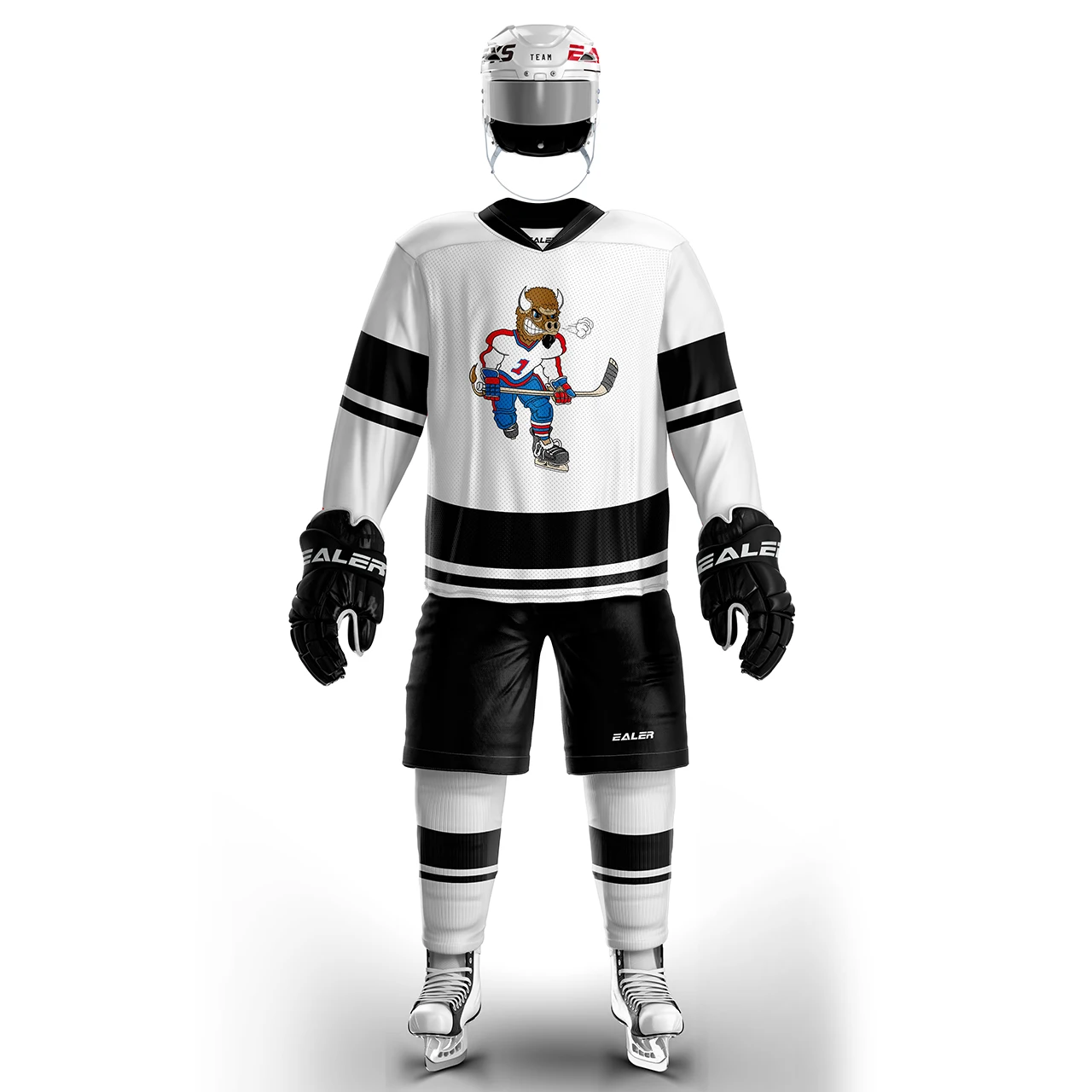 H400 series high-quality light and thin breathable white personalized ice hockey practice jersey & large street shirt-all sizes