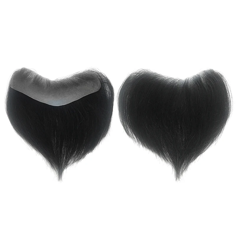 Straight Men\'s Wig V Style Frontal Hairine Toupee 100% Human Hair Men Capillary Prosthesis Full Skin Hairpiece 6\