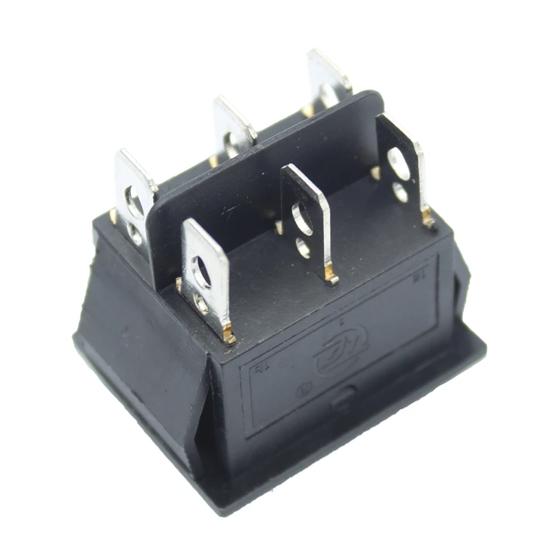 1PCS KCD4 6 Pin Black Rocker Switch Power Switch ON-OFF-ON 3 Position 16A 250VAC/ 20A 125VAC 30*19mm Reset