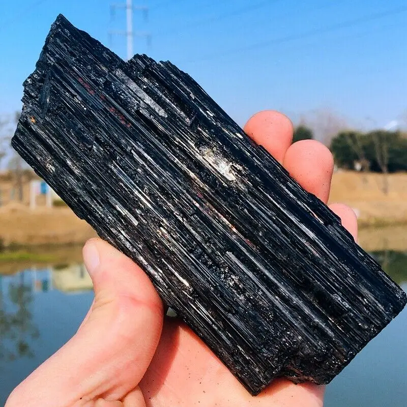AAAA Natural Black Tourmaline Crystal Natural Quartz Raw Crystals Rock Mineral Specimen Energy Healing Stone Home Decoration view 4